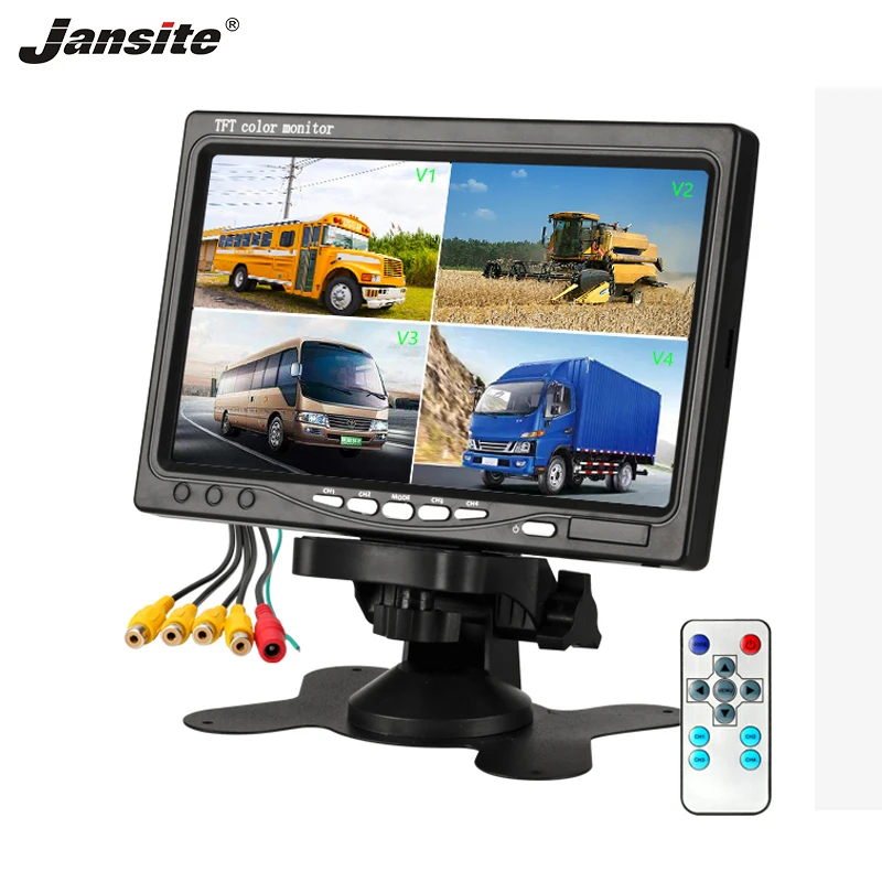 

Jansite 7" Car TFT Monitor 4-channel video input with IP67 waterproof 18IR rear cameras Reverse Assistance Camera Parking System