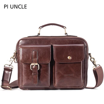 

PI UNCLE New Genuine Leather Shoulder Bags Hand Bags Crossbody Bag Portable Bag Casual Sling Bags For Men Famous Brand Designer