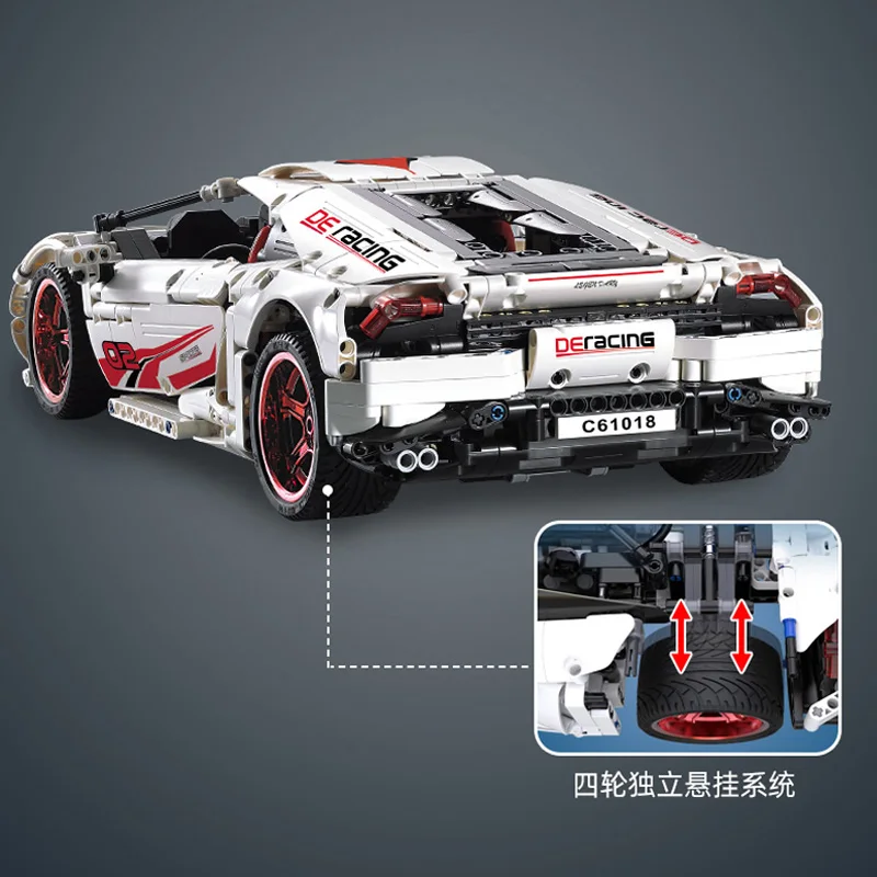 IN STOCK C61018 1696Pcs Tehnic Cars Toys The Huracan Super-Car Assembly Cars Model Kids Christmas Toys Building Blocks Bricks