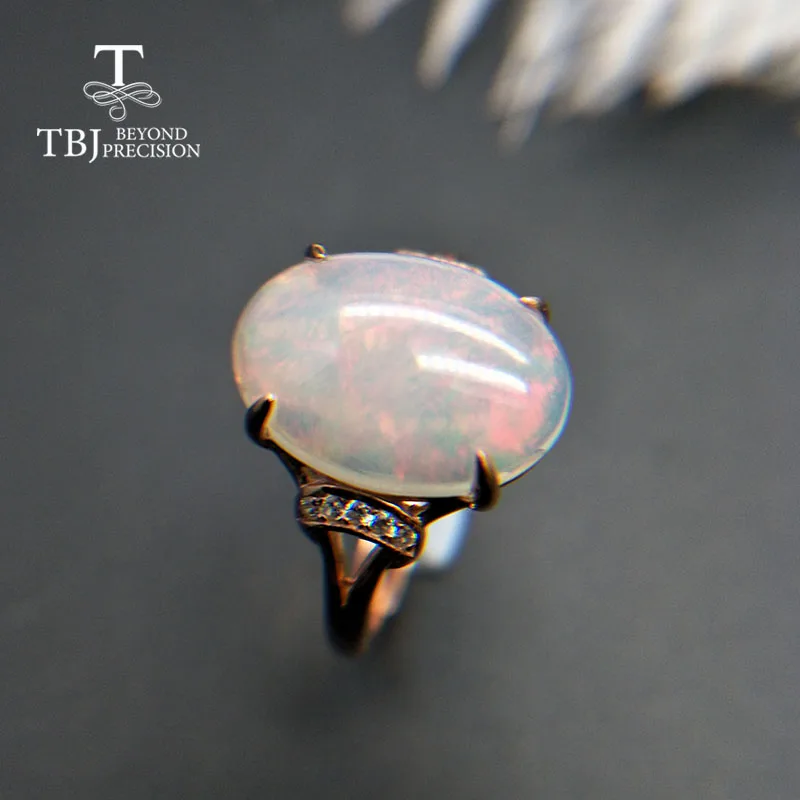 Женское кольцо с натуральным эфиопским опалом TBJ Ювелирное Украшение большого