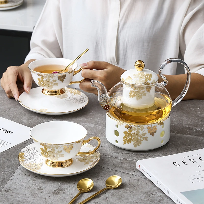 Bone china Coffee Cup Set Pink Bird Porcelain Tea Advanced Ceramic Pot Mug Sugar Bowl Creamer Teapot Milk Jug Teaset | Дом и сад