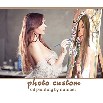 

Personalised Photo Custom DIY Oil Paint Painting By Numbers Picture Draw Acrylic on Canvas Coloring by Numbers Child Pets Photo