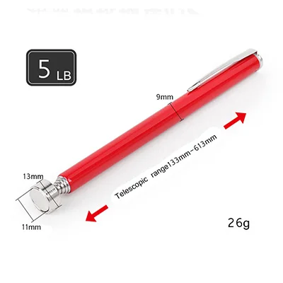 8 фунтов гибкий сверхмощный Магнитный телескопический магнитный держатель, инструмент для захвата 510 мм, Удлиняемая ручка C1348 d - Цвет: 5lb red