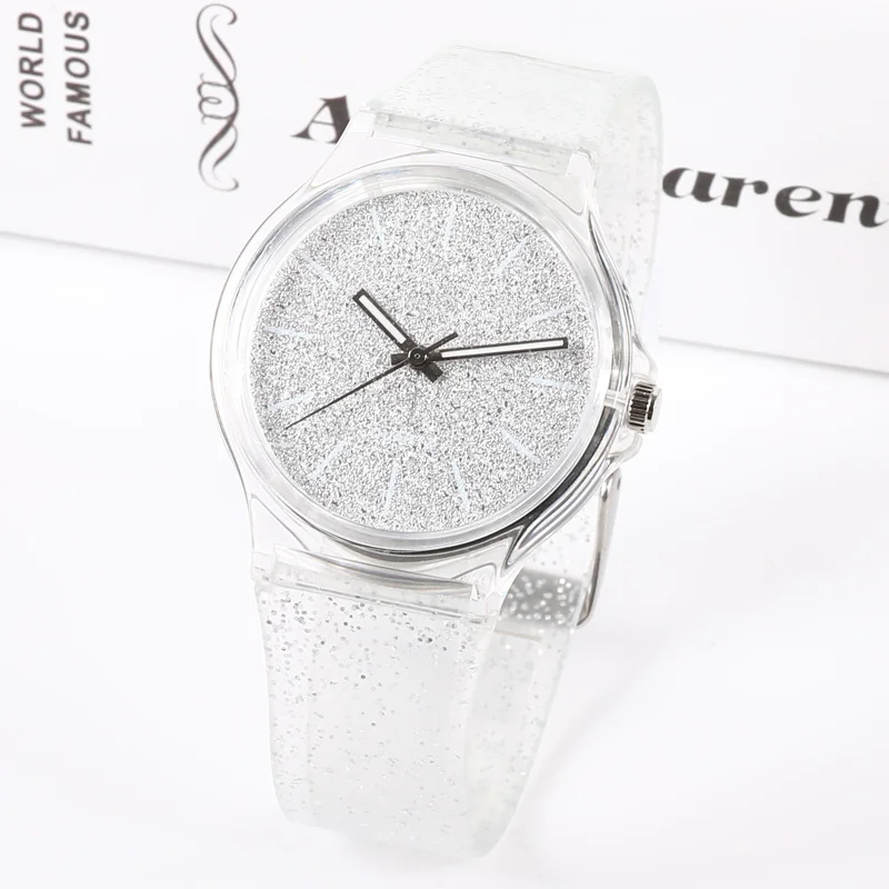 Высокое качество Harajuku Блестящие модные желе силиконовые прозрачные пластиковые женские часы милые уникальные женские часы горячая распродажа - Цвет: new-white