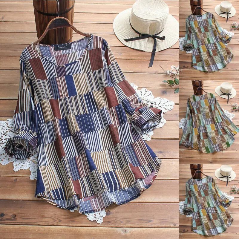 Womens Summer Blouses Striped V Neck Blouses Loose Baggy Tops Tunic Shirts Plus Size L-5XL Large Size Ladies Blusa Womens Summer Blouses Striped V Neck Blouses Loose Baggy Tops Tunic Shirts Plus Size L-5XL Large Size Ladies Blusa