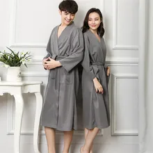 Вафельный хлопковый Халат, ночное белье для влюбленных, пижама, сексуальное повседневное свободное кимоно, халат, халат, мягкое, для отдыха, неглиже, домашний халат