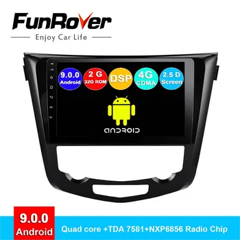 

FUNROVER android 9.0 2.5D+IPS car dvd gps multimedia player For Nissan X-Trail Qashqai 2014-2017 radio navigation autoradio DSP