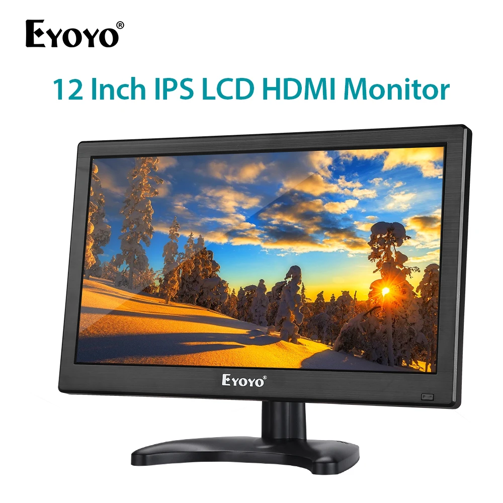 

Eyoyo EM12K IPS 1920x1080 FHD Computer TV PC Monitor 12" HDMI LCD Screen Pantalla with VGA BNC AV Speaker Security Monitor