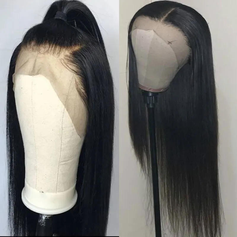 

180% Density Straight Synthetic Hair Lace Front Wigs Glueless High Quality Heat Resistant Fiber Hair Natural Hairline For Women