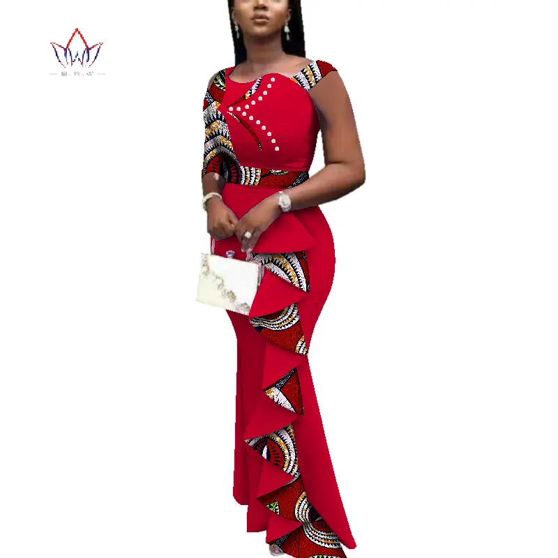 Летние африканские платья для женщин Дашики женские африканские принты длиной до щиколотки Длинные платья размера плюс натуральные 6xl WY3685 - Цвет: 16