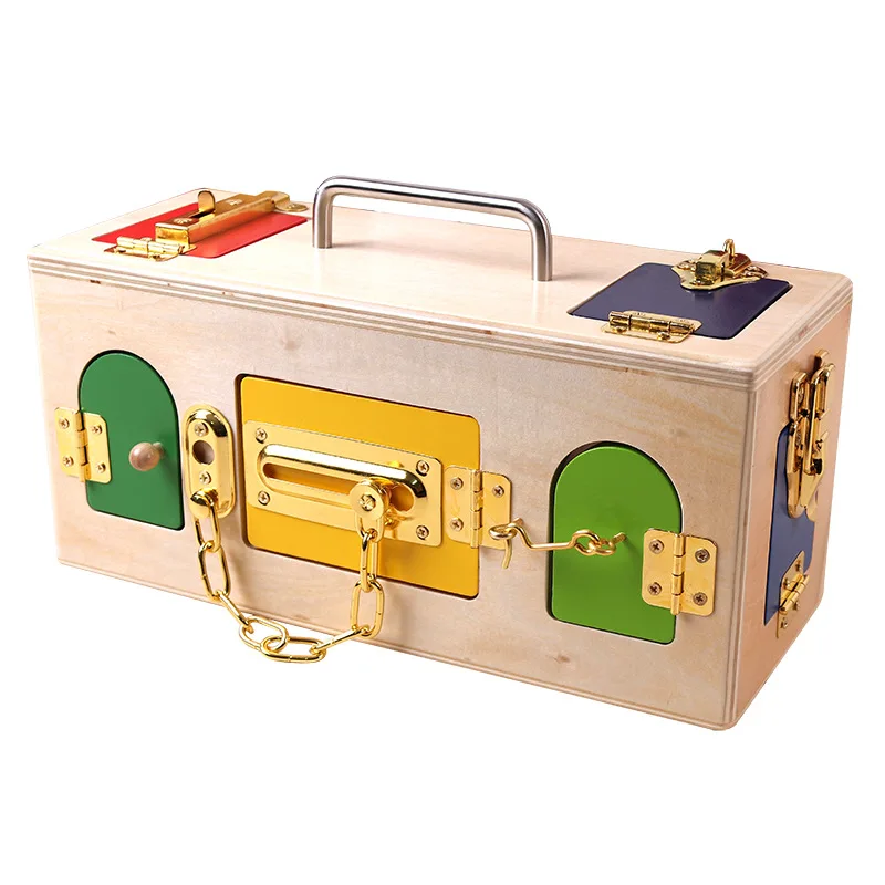 

Montessori Teaching Aids Lock Box 3-6-Year-Old Children'S Educational Toy Baby Learning Unlocking Practice Montessori Early Educ