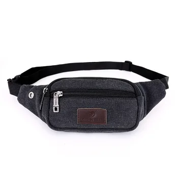 

Men's Running Bag Waist Bag Canvas Messenger Hidden Anti-Theft Wallet Outdoor Casual Shoulder Bag