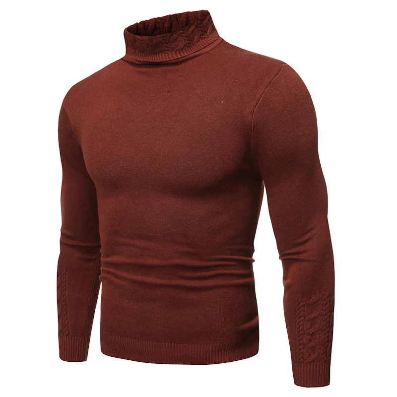 Новинка Herf зима для мужчин Trui мужчин Coltrui Effen цвет случайный Trui мужчин Slim Fit используется Truien 2XL Мужской свитер мужской тонкий - Цвет: Caramel colour