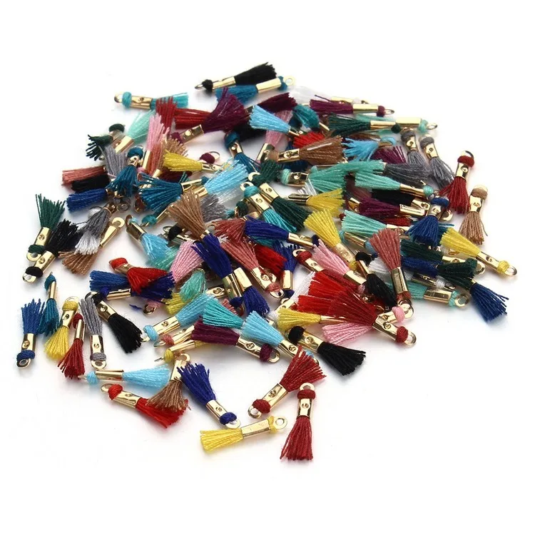 100 шт./упак. зажим Малый кисточки заячьи уши с Tassel Pendant DIY подвесной брелок с ушками кулон ювелирные изделия кулон для изготовления ювелирных изделий