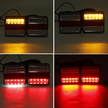 

New 2X 12V 5 Functions 30 LED Trailer Tail Towing Light Rear Indicator Brake Reflector Number Plate Powerful Magnet Easy Fit