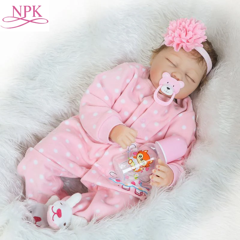

NPK New Design Alive Babies Dolls Reborn 22 Inch Boneca soft Silicone Baby Doll Toy Realistic girl Kids Birthday Xmas Gift