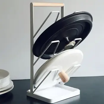 

3 Layers White High Quality Storage Rack Drainer for Kitchen Pan Plate Display Pan Cover Stand Kitchen Organizer 16*13*33cm