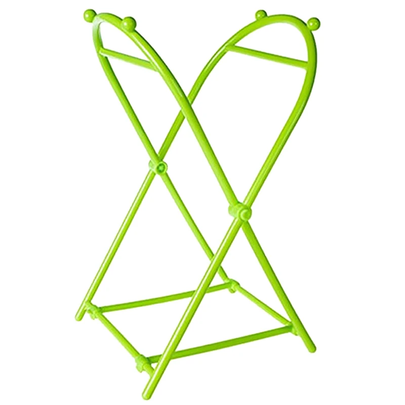

Best Foldable Floor Type X-Type Trash Can Plastic Garbage Bag Holder Kitchen Storage Rack Green