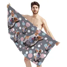 Serviette de bain imprimée Corgi, linge de marque de styliste, couverture d'été douce et confortable, à séchage rapide