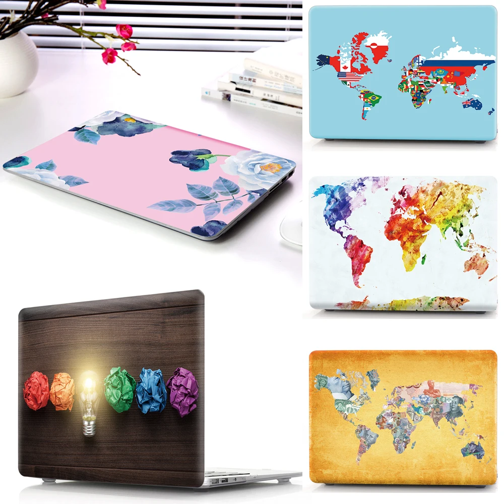 2018 Laptop Case Shell For Apple MacBook Air Pro Retina 11 12 13 15 Mac 13.3 15.4 Inch Touch Bar World Of Map Ultrabook Cover