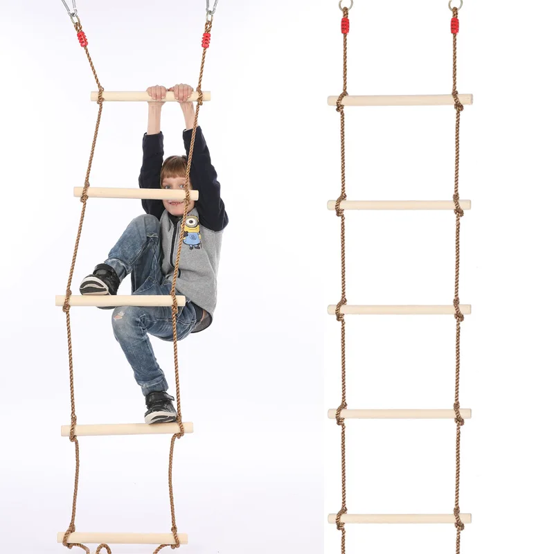 Качели игрушка фитнес Лестница Открытый скалолазание лестница деревянная пятискоростная веревка скалолазание детская лестница Нескользящая