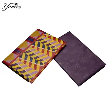 

YANTEX Ghana Kente African Wax Prints Fabric Emboss Pattern 2 Yards Mix Veritable Wax Block Prints Fabric Plain Dyeing 2 Yards