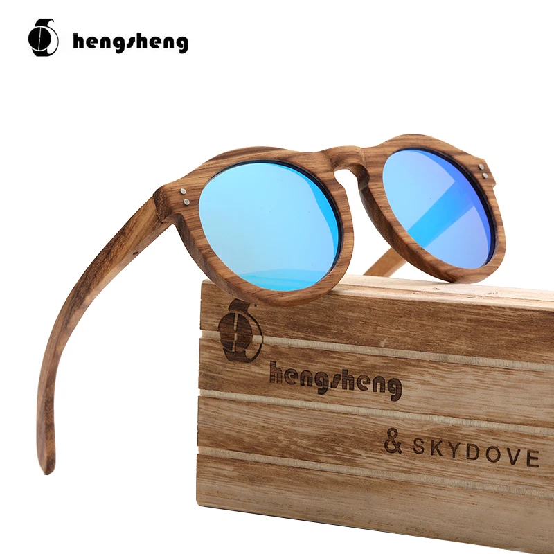 

SKYDOVE Zebra Oval Wood Frame Sunglasses Women Oversized Sunglasses 2020 Sunglasses Men Polarized
