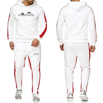 

Men's Sportswear Sets 2020 Autumn Winter Hooded Thick Male Casual Tracksuit Men 2 Piece Sweatshirt + Patchwork Sweatpants Set