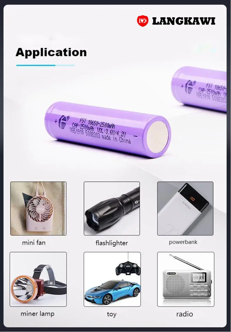 Bateria de Íon de Lítio Recarregável Bateria de 18650 v 2500mah para Lanterna Ferramentas Elétricas Brinquedo Scooter Elétrica - Image 3