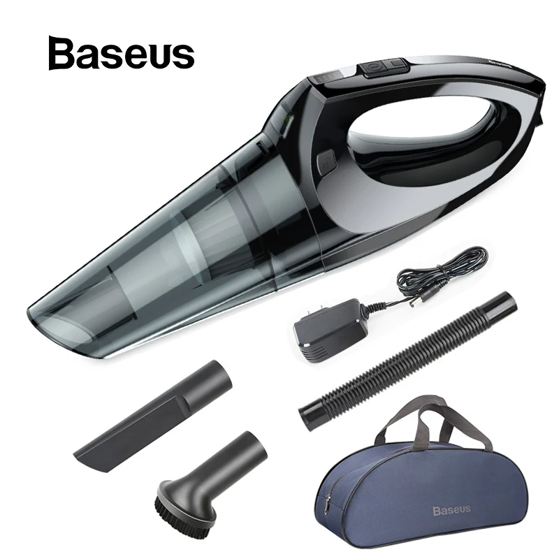 Comprar Baseus fuerte aspiradora de coche de mano inalámbrico 4KPa aspiradora portátil con accesorios de coche hogar