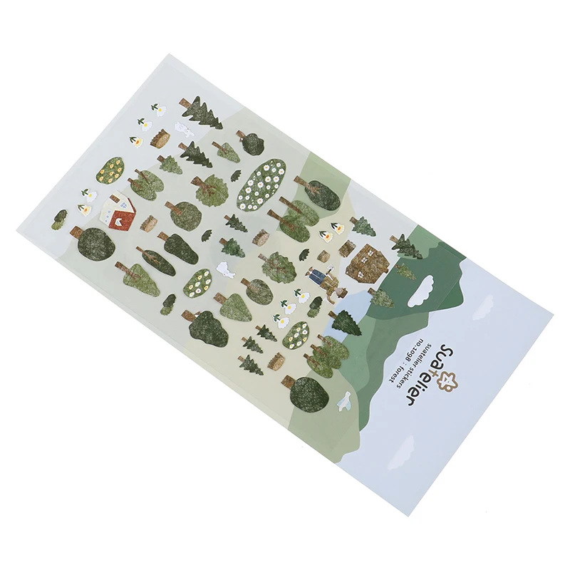 Дневник альбом этикетка наклейка зеленый лес пуля журнал декоративная наклейка, сделай сам, Скрапбукинг Канцелярские наклейки s Escolar