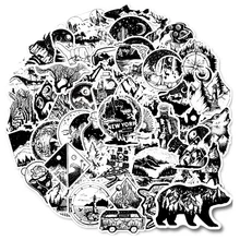

10/30/50PCS Black and White Outdoor Stickers Gothic Black Horror Suitcase Stickers Stickers Decorative Stickers Wholesale