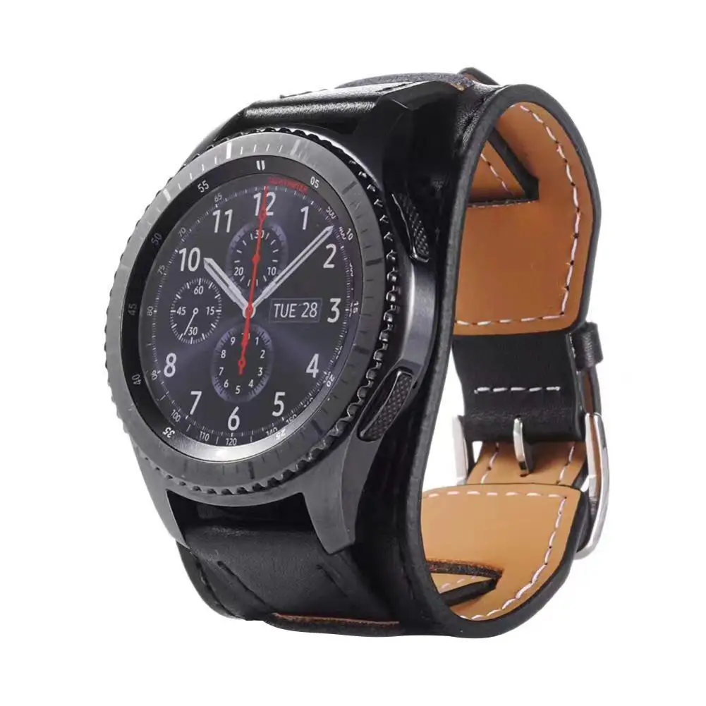 Браслет-манжета из натуральной кожи для Samsung Gear S3 22 мм | Наручные часы