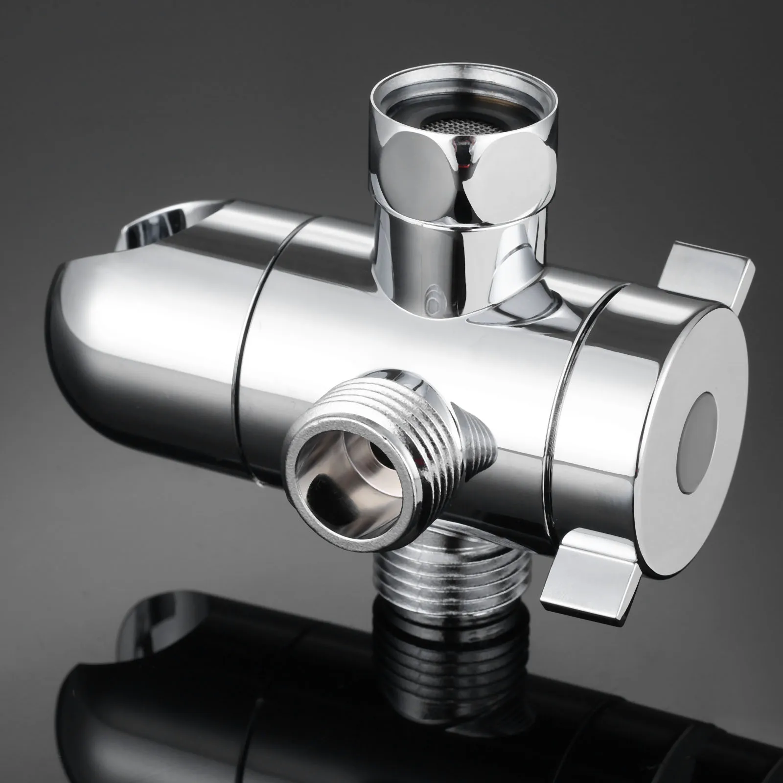 Abs Threeway Handheld Shower Head Diverter Connector Adjustable Shower