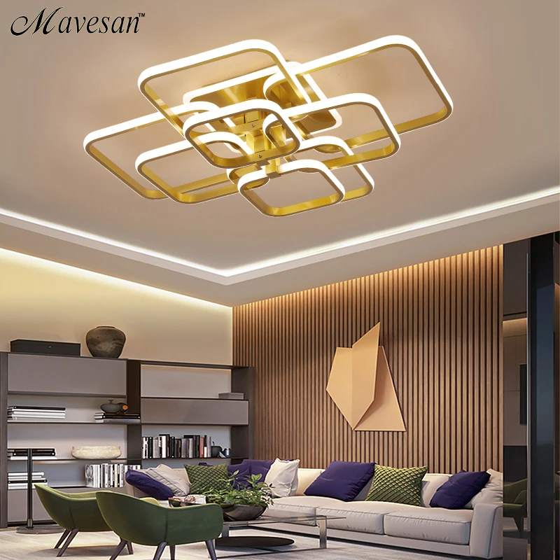 US $55.00 Modern Ceiling Lights Led Ceiling Lamp For Living Room Bedroom White Coffee Color Surface Mounted Round Lamps Remote Control