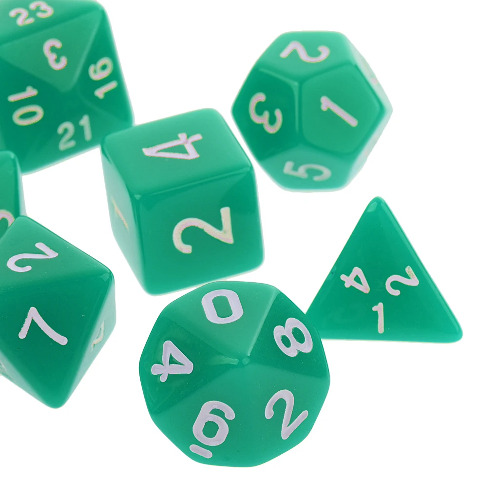 Pack of 10 Dice Set-D4, D6, D8, D10, D12, D20, D24, D30, D60 Acrylic Dice Multicolor Board Game Dice Party Gambling Dices