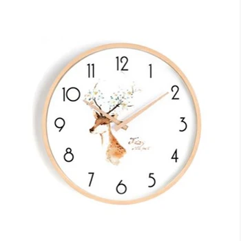 

Wall Clock Wood Mute Study Living Room Wall Clock Creative Design Children Unique Gifts Bedroom Watch Japanese Europe