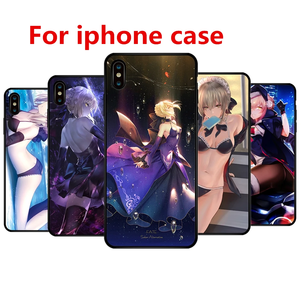 Fate Grand Order Saber Alter Artoria Pendragon мягкий чехол для телефона Iphone X XR XS MAX 6 7 8 Plus|Рисование и