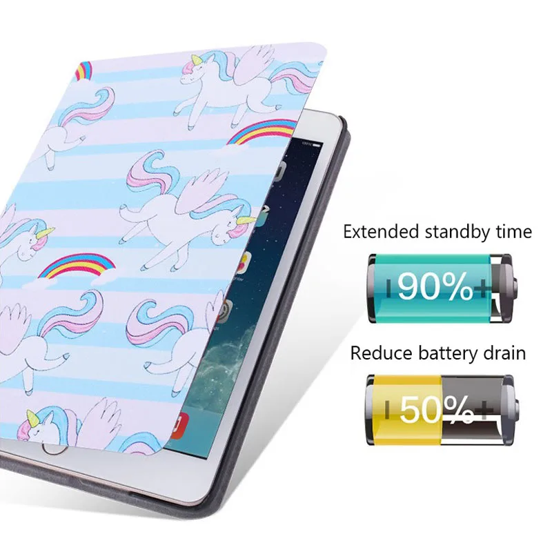 Для нового Ipad чехол Мультфильм иллюстрация Авто Пробуждение/сна Стенд Чехол из искусственной кожи Смарт чехол для Apple Ipad чехол