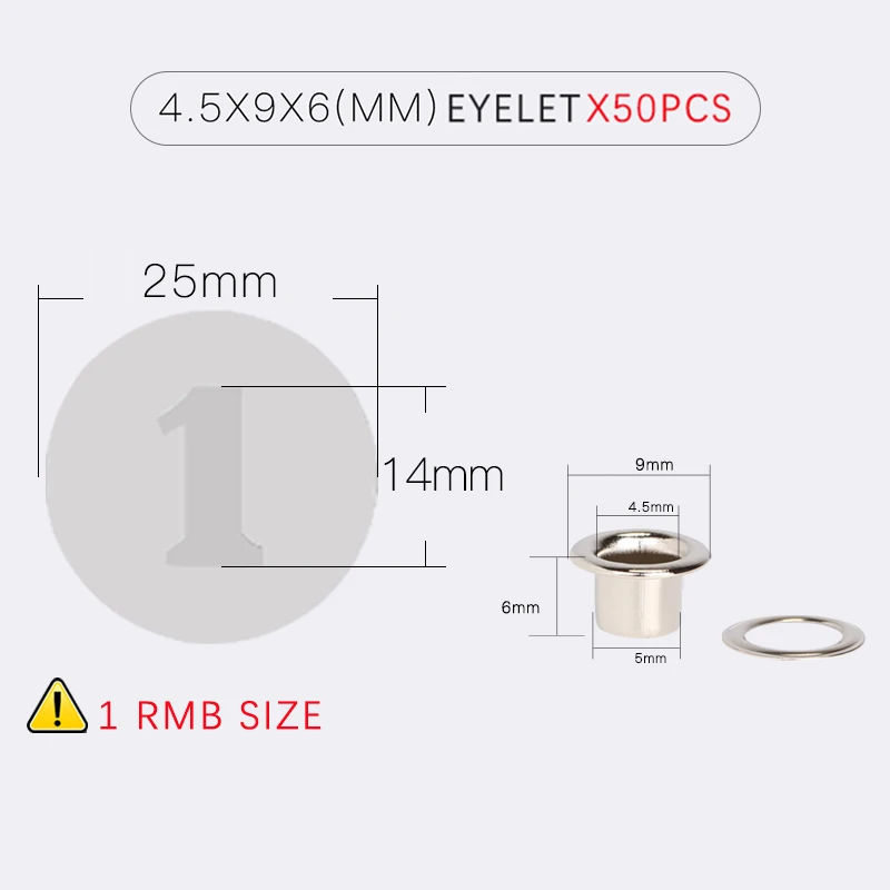 

DIY 4.5x9x6mm Metal Eyelets Hollow rivet Advertising Grommets Buttonhole Canvas thickened hole button Tarpaulin buckle