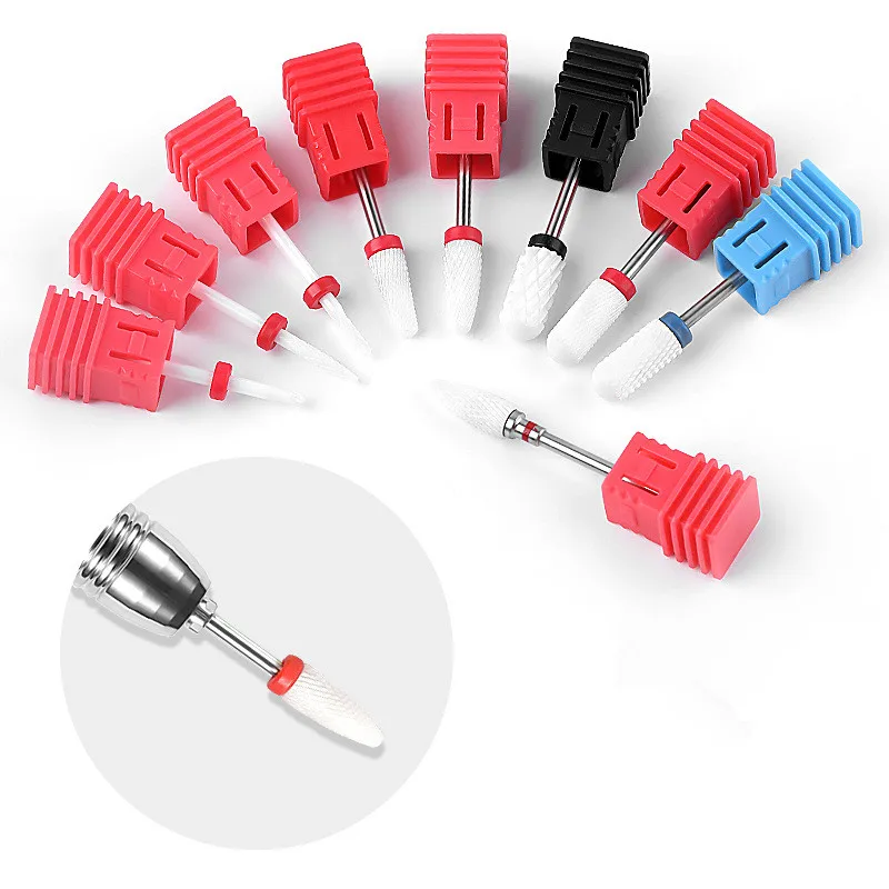 

Nail Cone Tip Ceramic Drill Bits Electric Cuticle Clean Rotary For Manicure Pedicure Grinding Head Sander Repairing Tool