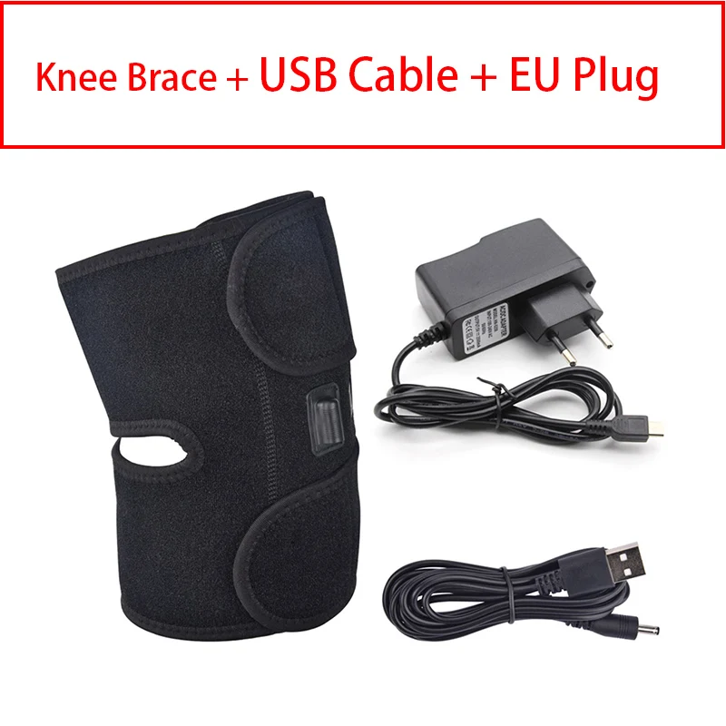 Knee EU Plug Нагревание поддержки плечевого бандажа для вывихнутых плеч реабилитация травм плеч облегчение боли плечо обертывание+ коленный бандаж - Цвет: Knee EU Plug