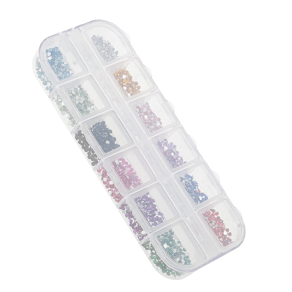 1200pcs Nail Art Decoration Rhinestone Glitter Sticker 3D Tips Diamond 1.5mm Nail Art Accessories