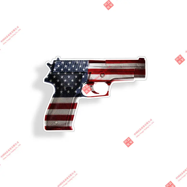 Наклейка с американским флагом для пистолета США наклейка на окно ноутбука
