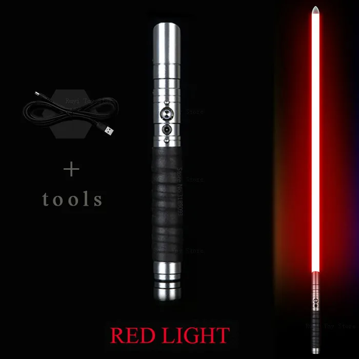 silver-red Световой меч Jedi sith Luke Light Saber Force FX Heavy Dueling перезаряжаемый меняющийся цвет звук FOC Блокировка металлическая ручка меч - Цвет: silver-red