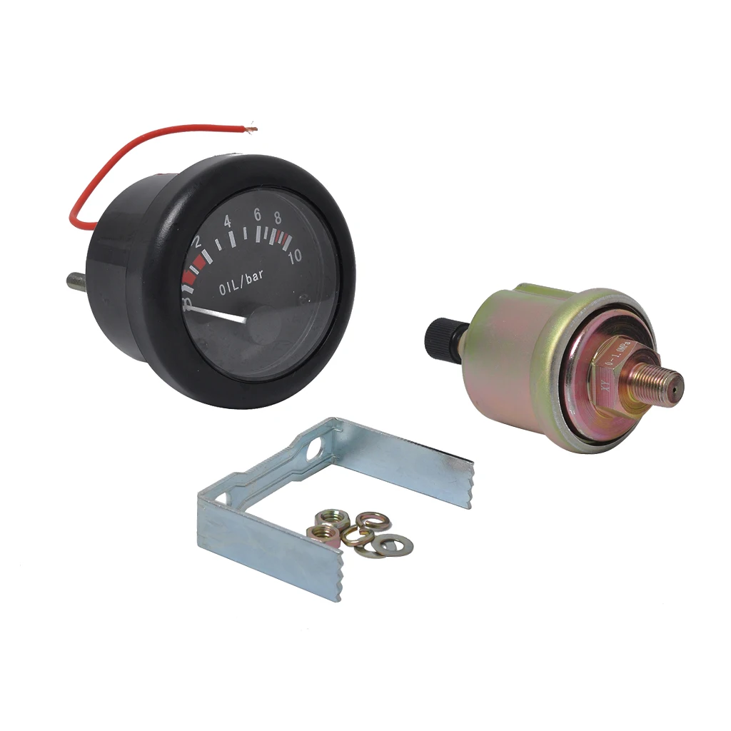 LED Backlight Oil Pressure Gauge Meter Φ52mm(2”) w/ NPT1/8 Sensor for Boat Marine Yacht