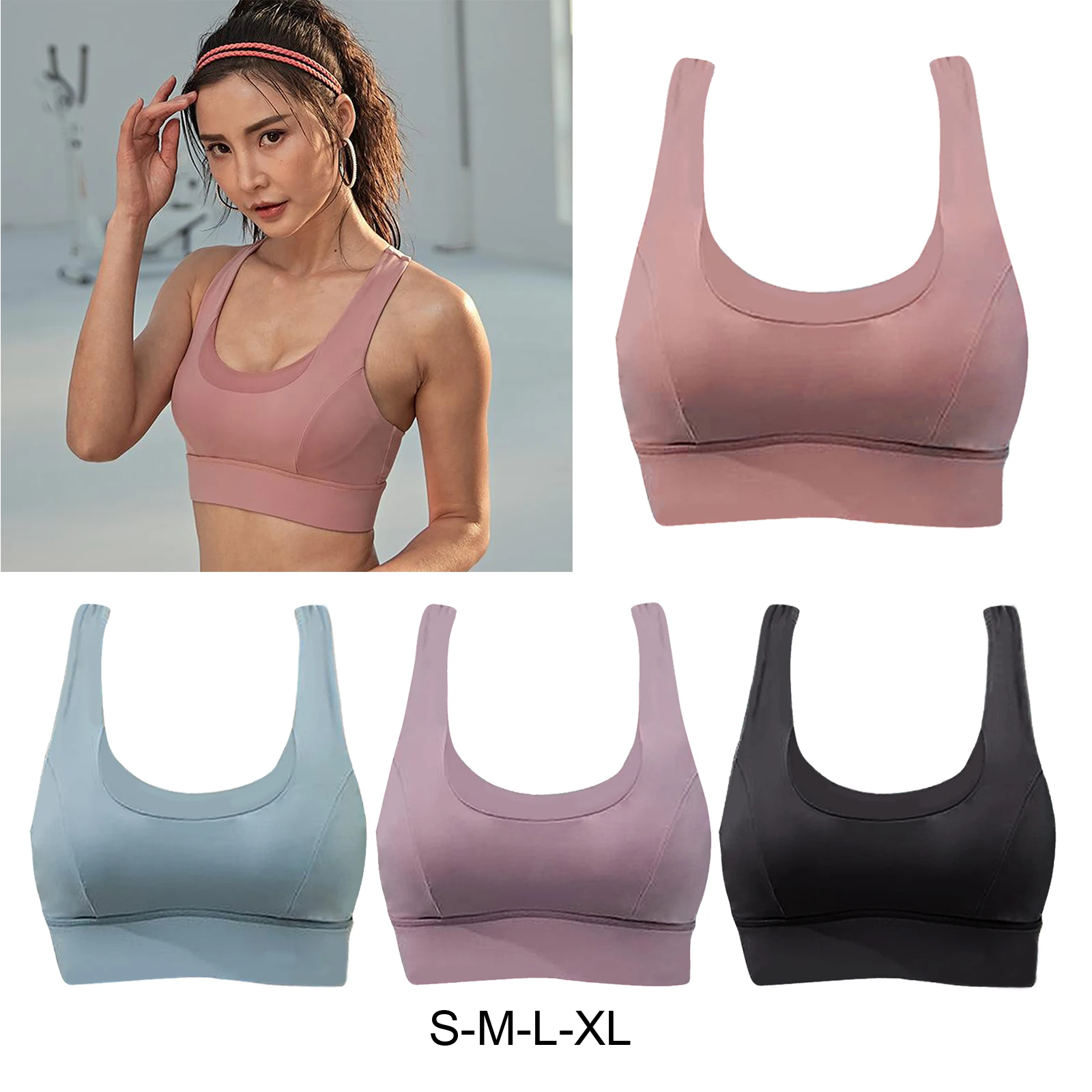 Sports Bra Crop Top Vest Comfort Stretch Bra Shape Wear Jogging Running Exercise