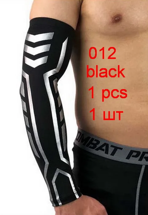 1pcs black 012 1 шт. Воздухопроницаемый теплый нарукавник для велоспорта, тенниса, спорта, защита от солнца, УФ-покрытие для манжет, компрессионный рукав для баскетбола, волейбола, бега - Цвет: 1pcs black 012