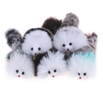 

Cute Fur Little Fox Charm Mobile Phone Keychain Animal Key Chains Ring Jewelry For Women Girls Plush Keychains Bag Accessories