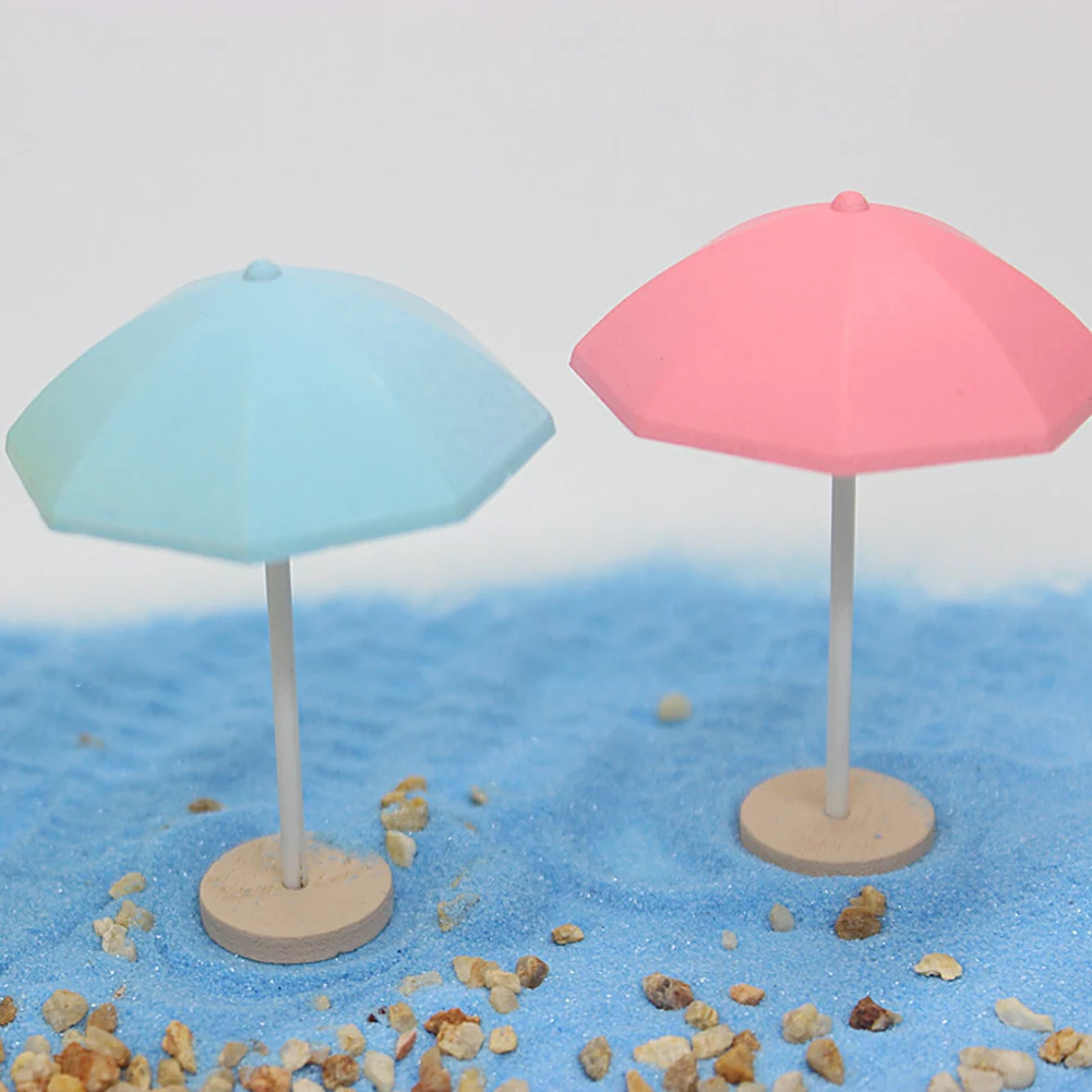 1 шт. мини деревянный зонтик от солнца и пляжа модель DIY Миниатюрный бонсай для пейзажа орнамент подарок для детей как подарок на день рождения